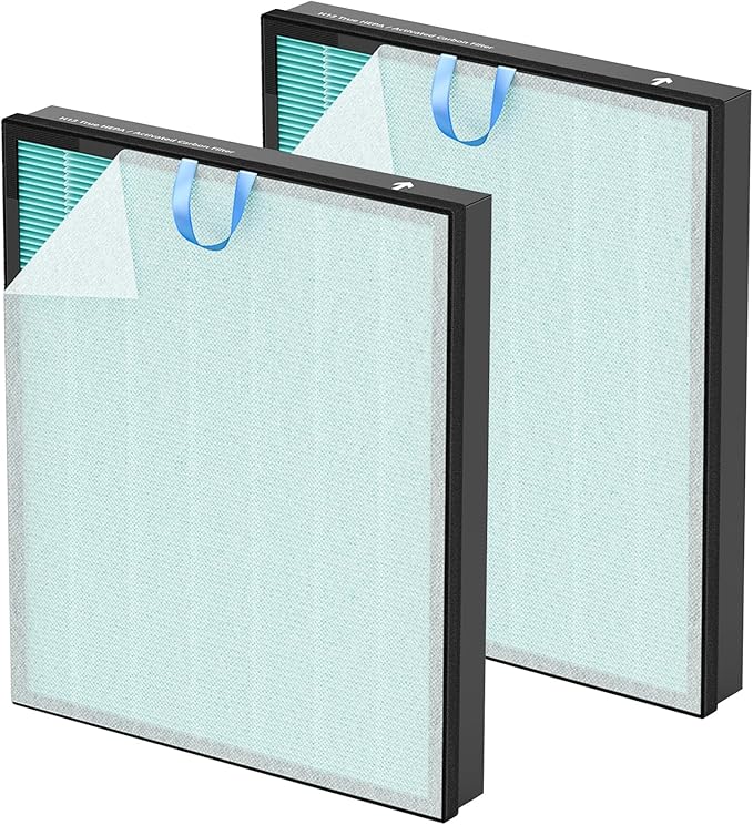 Vital 200S-P Smoke Replacement Filter for LEVOIT Vital 200S-P Air Purifier | 4-in-1 High-Efficiency Filtration with Activated Carbon Vital 200S Filter for Smoke, Ash, Dust, Vital 200S-RF-SR,2 Pack, Blue