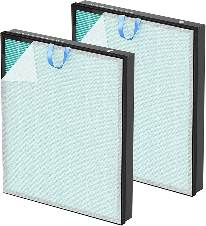 Vital 200S-P Smoke Replacement Filter for LEVOIT Vital 200S-P Air Purifier | 4-in-1 High-Efficiency Filtration with Activated Carbon Vital 200S Filter for Smoke, Ash, Dust, Vital 200S-RF-SR,2 Pack, Blue