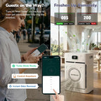 Pet Air Purifier, Dual-sided Washable H13 HEPA, 2500 Sq Ft, App | Dual-Sided Pet Hair Intake, Smart APP Control, Washable Pre-Filter, PM2.5 Sensor, Auto mode, 25 dB Sleep Mode, Child Lock