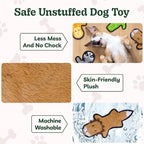 SHARLOVY No Stuffing Dog Toys Crinkle Squeaky, Long Lasting Chews for Aggressive, Durable Plush Dog Puppy Chew Toys for Teething, with 6 Tough Layers for Small Medium Large Breed-2 Pack,Small