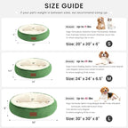 Love's cabin Round Donut Cat and Dog Cushion Bed, 20in Pet Bed for Cats or Small Dogs, Anti-Slip & Water-Resistant Bottom, Super Soft Durable Fabric Pet beds, Washable Luxury Bed Green Stripe