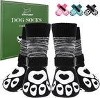 EXPAWLORER Dog Socks to Prevent Licking Paws with Grippers for Hardwood Floors Anti Slip,Glow-in-the-Dark Dog Summer Shoes Booties Boots & Paw Protectors for Small Medium Large Senior Dogs Black M