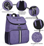BAGLHER丨Dog Travel Bag, Airline Approved Pet Supplies Backpack, Dog Travel Backpack Accessories Set with 2 Silicone Collapsible Bowls and 2 Food Baskets. Purple