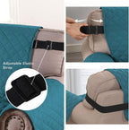 H.VERSAILTEX Water Resistant Chair Sofa Covers for Living Room Reversible Couch Covers for Chair Sofa Non Slip Furniture Protector Chair Cover Seat Width Up to 21"(Armchair, Dark Teal/Beige)