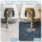 Unicorn Catcher 24"x15" Cat Litter Mat Non-Slip Washable Litter Box Mat | High-Density PVC Litter Catcher Mat Efficiently Traps Scattered Litter From Paws To Keep Floors Clean