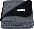 PetAmi Waterproof Dog Blanket, Leakproof Pet Blanket, Twin 60x80 Black Gray | XL for Large Dogs, Furniture Sofa Couch Cover Protector, Fleece Cat Throw Bed Crate Kennel, Reversible Washable Soft Plush