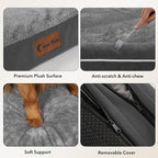 Orthopedic Dog Bed for Extra Large Dogs, Dark Grey, 53x42in | Orthopedic Foam Relieves Joint Pressure, Bolsters Supports Head And Neck, Washable Cover, Non-Slip Bottom