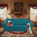 Stretch Oversized Couch Covers for Sofa Slipcover,Peacock Blue | 1-Piece Washable Sofa Cover (94"-110") 4-Seater Furniture Protector, Soft Jacquard Non-Slip Elastic Bottom for Dogs & Kids