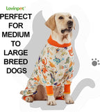 LovinPet Dog Pjs Large Breed, Anti Licking, Recovery Wear, Lightweight Jurassic Knit, UV for Medium Dogs/Medium