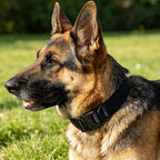 Tactical Dog Collar Adjustable Military Nylon Dog Collar with Control Handle and Heavy Duty Metal Buckle for Medium and Large Dogs (Black,XXL)