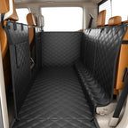 PETICON F150 Floor Cover for Crew Cab Trucks with Fold-Up & Split Seats | Split Zipper, Waterproof & Scratch-Resistant 600D Oxford, Side Door Flaps, Non-slip Base, Protects Interior, Machine Washable