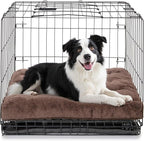 POMIU 2-Pack Washable Dog Bed, Deluxe Plush Crate Beds with Anti-Slip, Machine Washable Kennel Pad Sleeping Mat for Large, Medium and Small Dogs (2 Pack x Coffee, 35.0" L x 23.0" W x 3.0" Th)