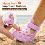 Soft Dog Shoes for Hot Pavement, Breathable Vented Dog Boots, Pink, Size 8 | 4 Pack, Soft Rubber Material, Lightweight, Anti-Slip Soles, Reflective Strap, Wide Opening, Summer Walks, Medium & Large Dogs