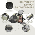 Petsfit Large Double Expandable Cat Carrier for Large Cats and Small Dogs | 19 x 12 x 12 in; dual-side expansion for large cats and small dogs, with anti-sag frame and locking zippers; up to 18 lb.