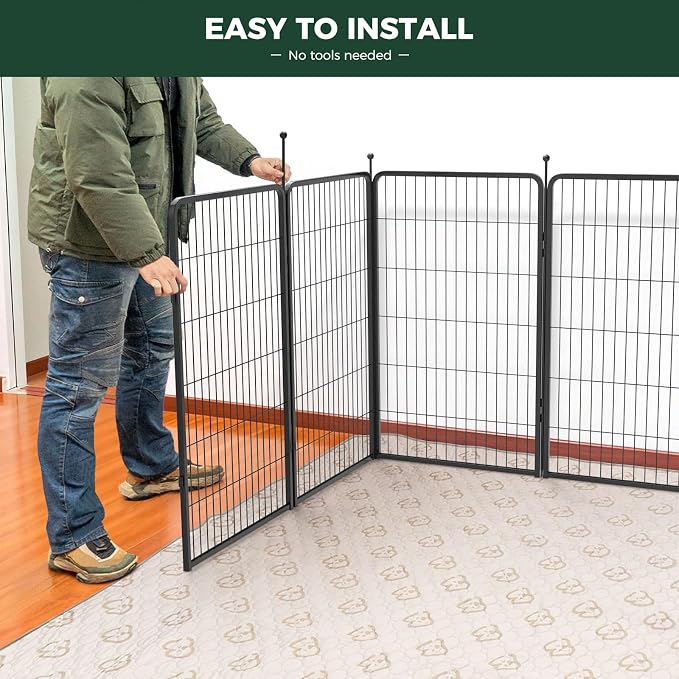 FXW Rollick Dog Playpen, Indoor, Yard & RV Camping, 45" H, 32 Panels | Easy setup, Heavy-duty, DIY layouts, for Large Dogs, Patented