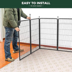 FXW Rollick Dog Playpen, Indoor, Yard & RV Camping, 45" H, 32 Panels | Easy setup, Heavy-duty, DIY layouts, for Large Dogs, Patented