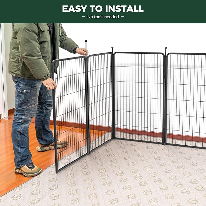 FXW Rollick Dog Playpen, Indoor, Yard & RV Camping, 45" H, 16 Panels | Easy setup, Heavy-duty, DIY layouts, for Large Dogs, Patented