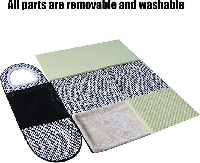 Dog Bed,2 Ways to Use,Indoor Pet House with Fluffy Mat,Removable and Washable Cover,Non-Slip Bottom,for Large Dogs(XL Black Cranes)