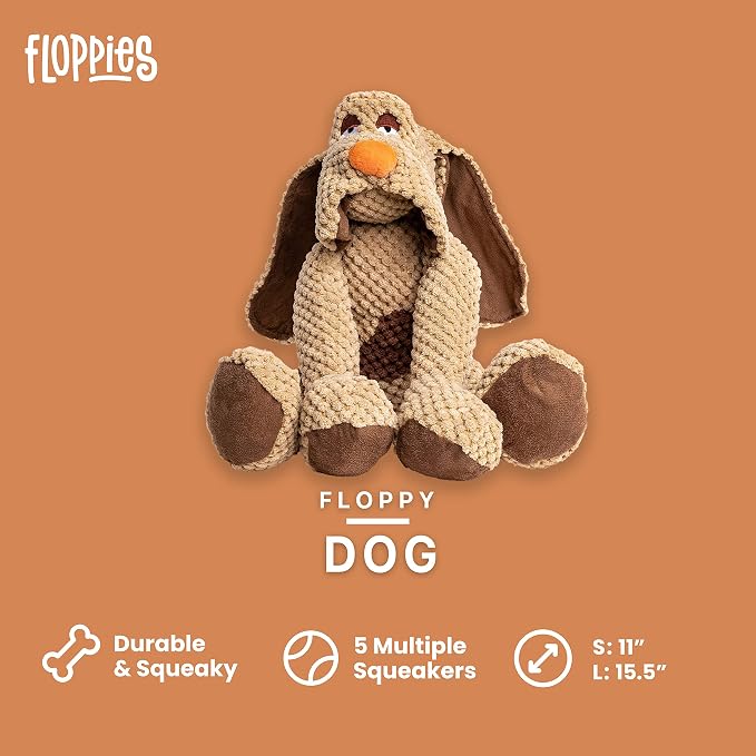 fabdog Floppies Plush Dog Toy - Cute & Durable Squeaky Dog Toys - Best Squeak Toy for Puppies and All Breeds | Ideal Pet Gift| Large Dog