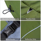 Waterproof Dog Raincoat, Windproof Rain Jacket with Velvet Lining for Windy Weather, Breathable Full-Body Coverage Dry Suit with Reflective Strips for Medium Dog (Green, M)