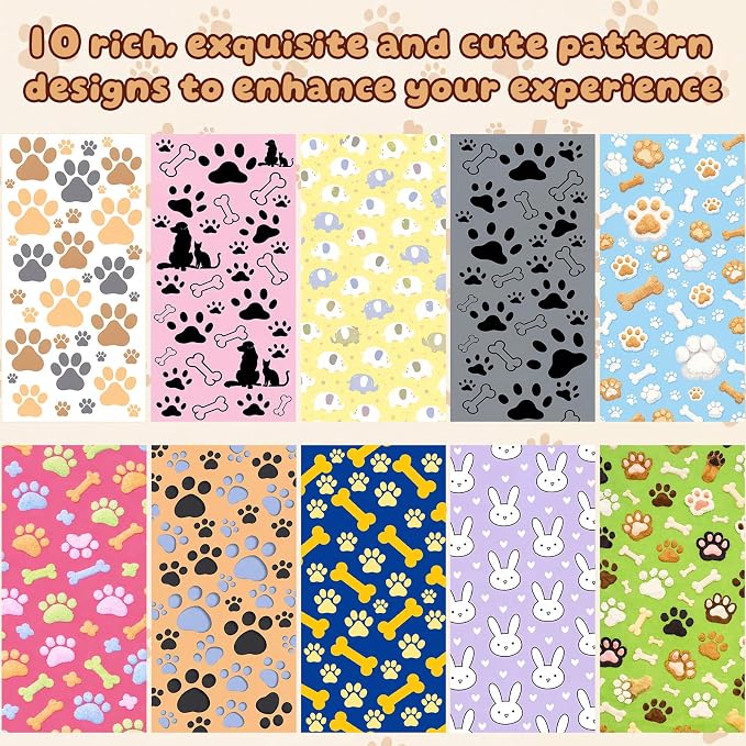 20 Pcs Dog Towels for Drying, 20"x40" Quick Drying Microfiber Pet Bath Towel, Dog Grooming Absorbent Towel with Cute Pattern, Soft Bathrobe for Large Medium Small Puppy Cat