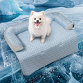 Medium Cooling Dog Bed Mat - 35 x 31 inch Waterproof Couch Cover for Dogs Washable, Non-Slip Bottom Self Cooling Mat for Dogs, Durable & Non-Gel, Dog Couch Bed for Sofa Floor Car, Light Blue