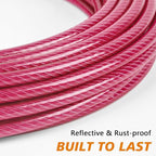 XiaZ Dog Tie Out Cable, Heavy Duty Dog Chains for Outside with Lockable Hook, Pet Runner Cable Leads for Yard, Dogs Line Tether for Small Medium Dogs Up to 250 LBS (15FT, Pink)