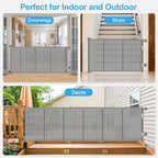 EZIGO 120 Inch Retractable Baby Gates Extra Wide Reinforced Baby Dog Gate | 34 Inch Tall Retractable Dog Gate with Reinforced Strip Mesh Safety Pet Gate for Stairs Hallway Doorway Indoor Outdoor, Gray