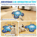 Interactive Cat Toys For Indoor Cats, Rechargeable Touch Automatic Cat Toy | Dual Wands Design, Sound On/Off Control, Non-Slip Suction Cups, Electronic Hide And Seek For Bored Kittens & Adult Cats