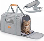 Morpilot Airline Approved Cat Carrier, 16.5" x11" x11" Soft-Sided Pet Travel Carrie with 4-Sided Mesh Ventilation for Cats & Puppies up to 15lbs (Light Gray)