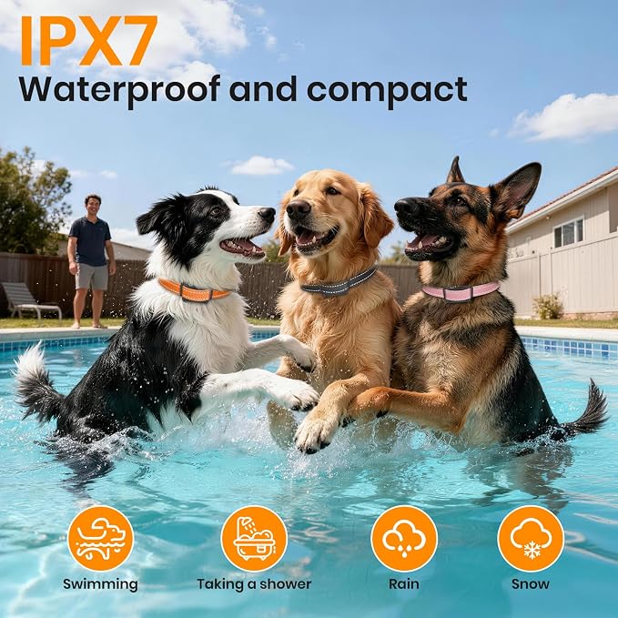 BOOSTALLION 3 - Dog Shock Collar with Remote Control | 3300FT Distance, IPX7 Waterproof, Beep, Vibration (1–100), Safe Shock (1–100), Shock Collar for Dogs for S, M, L (10–120 Lbs）