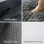 BFPETHOME Extra Large Orthopedic Dog Bed, L-Shaped Pet Bed for Dogs up to 100 lbs, Waterproof, Removable Washable Cover, Non-Slip Base, 48 x 35 x 7.5 inches, Dark Grey | Removable Cover, Waterproof Lining, Non-Slip Bottom, Large Pet Sofa with Sides, Co...