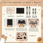 Cat Scratch Puzzle Enrichment Box, Wood Interactive Cat Toy with Sandpaper | Indoor Cat Nail File Box, Claw Craft Cat Nail Trimmer Box for Kitten, Cat Puzzle Toy, Nail Clipper(No Bell Ball)