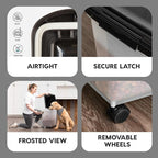 IRIS USA Dog Food Storage Container, Up to 50 lbs, Black, Made in USA | Wheels for Mobility, Airtight Seal, BPA-Free, Best for Bird Seed, Cat food, Cat Litter, Chicken Feed, Pellets