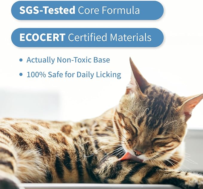 Mooncat Waterless Cat Shampoo + 2-in-1 Cat Bath Brush Set, No Rinse Dry Foam Bath for Short Hair Cats & Kittens, SGS-Tested Lick-Safe, Veterinarian Approved & pH-Balanced, Brush, 5 oz | Waterless shampoo spray, Deodorizes & removes dander, Dual-sided s...