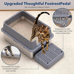 Stainless Steel Litter Box , 28"L*20"W*12"H XXL Extra Large Litter Boxes with lid ,Metal Litter Box with Hight Sides for Big Cats& Multiple Cats,Never Absorbs Odors, Anti-Urine Leakage, Easy Cleaning