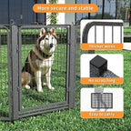 Dog Playpen Outdoor with Low Threshold Gate, 32 inch 40 Panels Dog Play Pen Indoors, Heavy Duty Metal Puppy Playpen Dogs Pen, Rust-Resistant Pet Playpens for Yard RV Camping