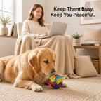 Snuffle Ball for Dogs - Soft Polar Fleece Interactive Puzzle Toy for Mental Stimulation & Boredom - Safe, Plastic-Free Foraging Game & Slow Feeder to Keep Pets Busy Indoors