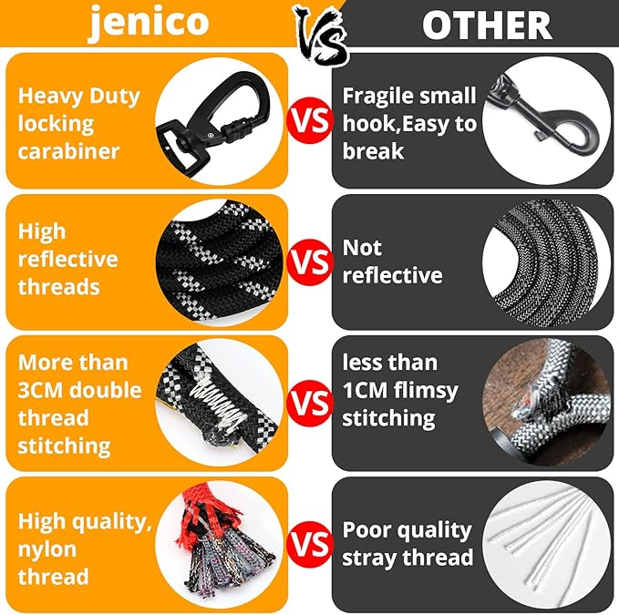 Long Dog Leash 100 FT: Heavy Duty Rope Leashes for Dogs Training with Swivel Lockable Hook Reflective Threads Bungee and Padded Handle - Dog Lead for Large Small Medium Dogs Outside Walking Hiking