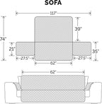 Furhaven Water-Resistant & Reversible Sofa/Couch Cover Protector for Dogs, Cats, & Children - Two-Tone Pinsonic Quilted Living Room Furniture Cover - Espresso/Clay, Sofa