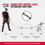 Tuff Pupper Hands Free Bungee Dog Leash, Waist Belt for Running & Walking | Heavy Duty for One Large Dog up to 125 lb, Shock Absorbing with Lumbar Support & Reflective Padded Handles for Jogging
