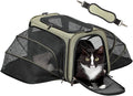 Petsfit Medium Double Expandable Cat Carrier for Cats and Small Dogs | 17 x 11 x 11 in; sized for Delta Air Lines; dual-side expansion, anti-sag frame and safety tether; up to 15 lb.