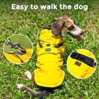 JoyDaog Dog Raincoat with Hood, Waterproof Dog Rain Jacket for Small Dogs | Waterproof dog rain jacket with hood and pockets for rainy walks, outdoor activities and everyday protection,Yellow S