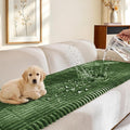FUANGUI Waterproof Couch Cover Sofa Cover for Dogs and Pets Sofa Protector | Non-Slip Washable Fuzzy Soft Cat Bed Sofa Slipcover for 2-3 Cushion Couch Sofa Pet Friendly, Dark Green, 27.6" x 94.5", 1 pcs