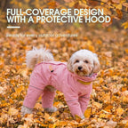 Kouser Waterproof Full-Body Coverage Dog Raincoat, Pink L | Dog Raincoat with Reflective Stripes, Adjustable Dog Rain Jacket with Leash D-Ring, Hooded Poncho for Small Medium Large Dogs