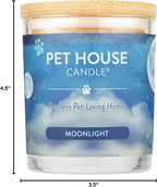 Pet House Candle Plant-Based/Soy - Clean Burning Scented, Long Lasting Pet Odor Candle for Home - Moonlight