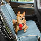 FUNNY FUZZY Dog Car Seat Cover for Back Seat, Back Seat Pet Cover for Dogs Waterproof, Scratchproof Dog Backseat Cover, Non-Slip Bench Car Seat Protector, Universal Fit Most Cars, SUVs, Trucks, Blue