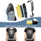 WOYYHO Pet Dog Carrier Backpack, Ventilated Small Dog Front Backpack | Small Dog Front Backpack, with Adjustable Straps, Safety Belt, Storage Pockets, for Travel Hiking Outdoor, Grey, M