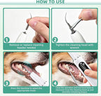 Dog Plaque Remover for Teeth, Pet Ultrasonic Tooth Cleaner Kit, 5 Adjustable Modes Dog Teeth Cleaning Kit with LED Light, Dental Tools, Tartar and Stain Remover for Dogs and Cats (White)