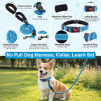 30 Pcs Puppy Supplies Starter Kit for Small Dogs Essentials No Pull Dog Harness, Collar, Leash Set, Toys, Water Bottle, Pet Grooming Kit, Puppy Accessories for Welcome Gift (Blue,Elephant)